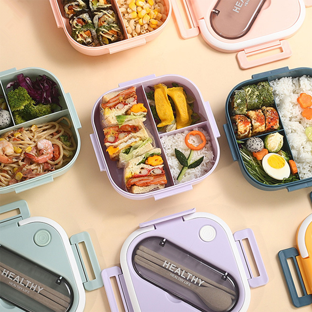 Lunchbox Bento Multi-Scomparto con Cucchiaio e Bacchette