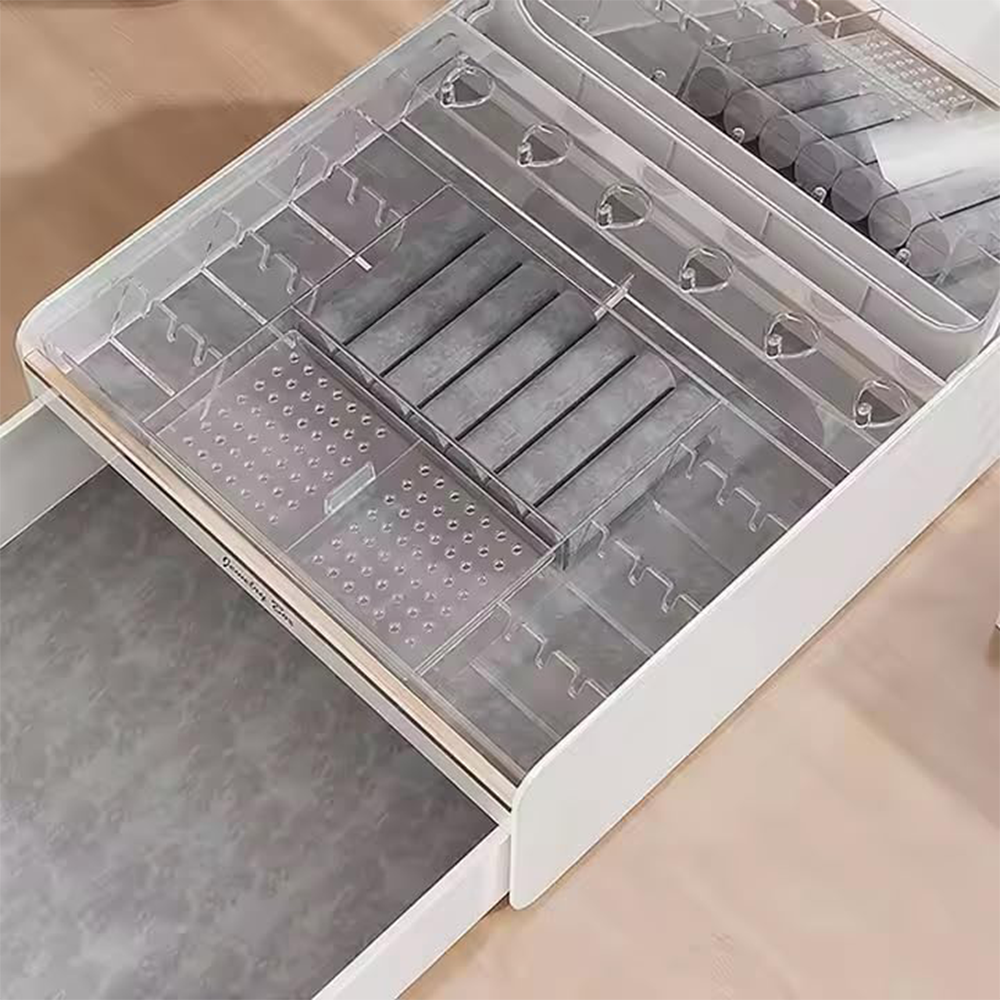 Portagioie Organizer Gioielli con Cassetto, Scomparti e Specchio
