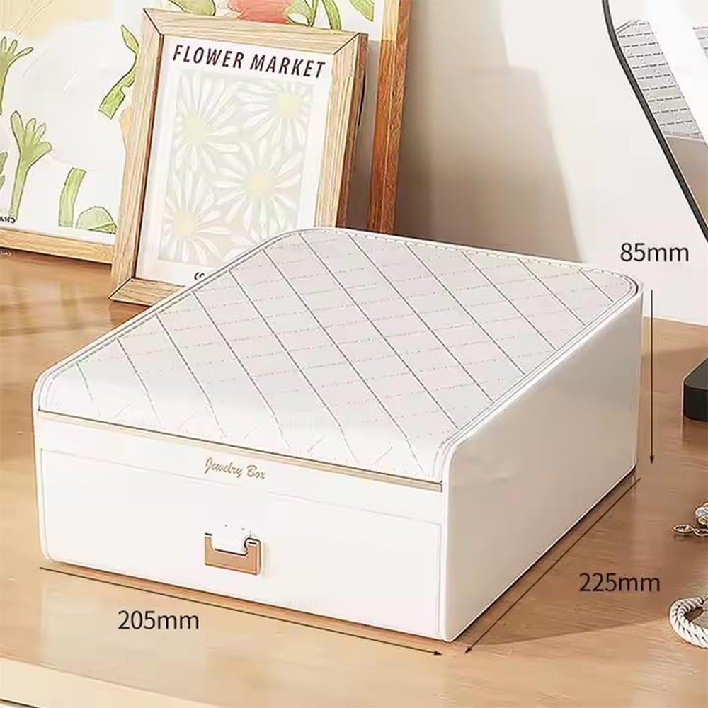 Portagioie Organizer Gioielli con Cassetto, Scomparti e Specchio