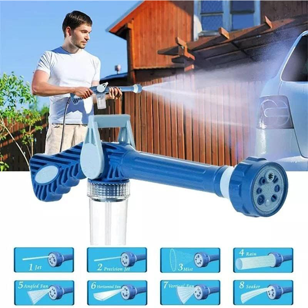 Irrigatore a Getto Multifunzione 8 in 1 – Pulizia Auto, Casa e Giardino