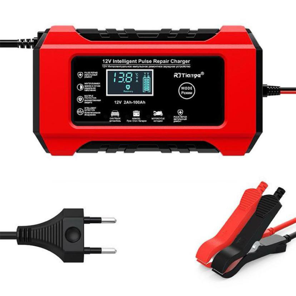 Kit Ricarica e Avviamento Batteria Veicoli 12V con Display LCD