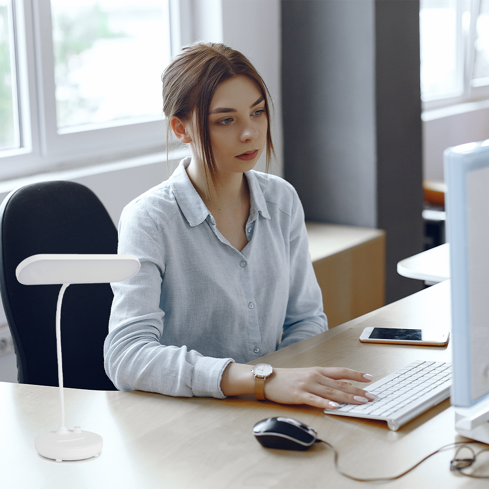 Lampada da Scrivania LED Regolabile con Collo Flessibile e Batteria Ricaricabile