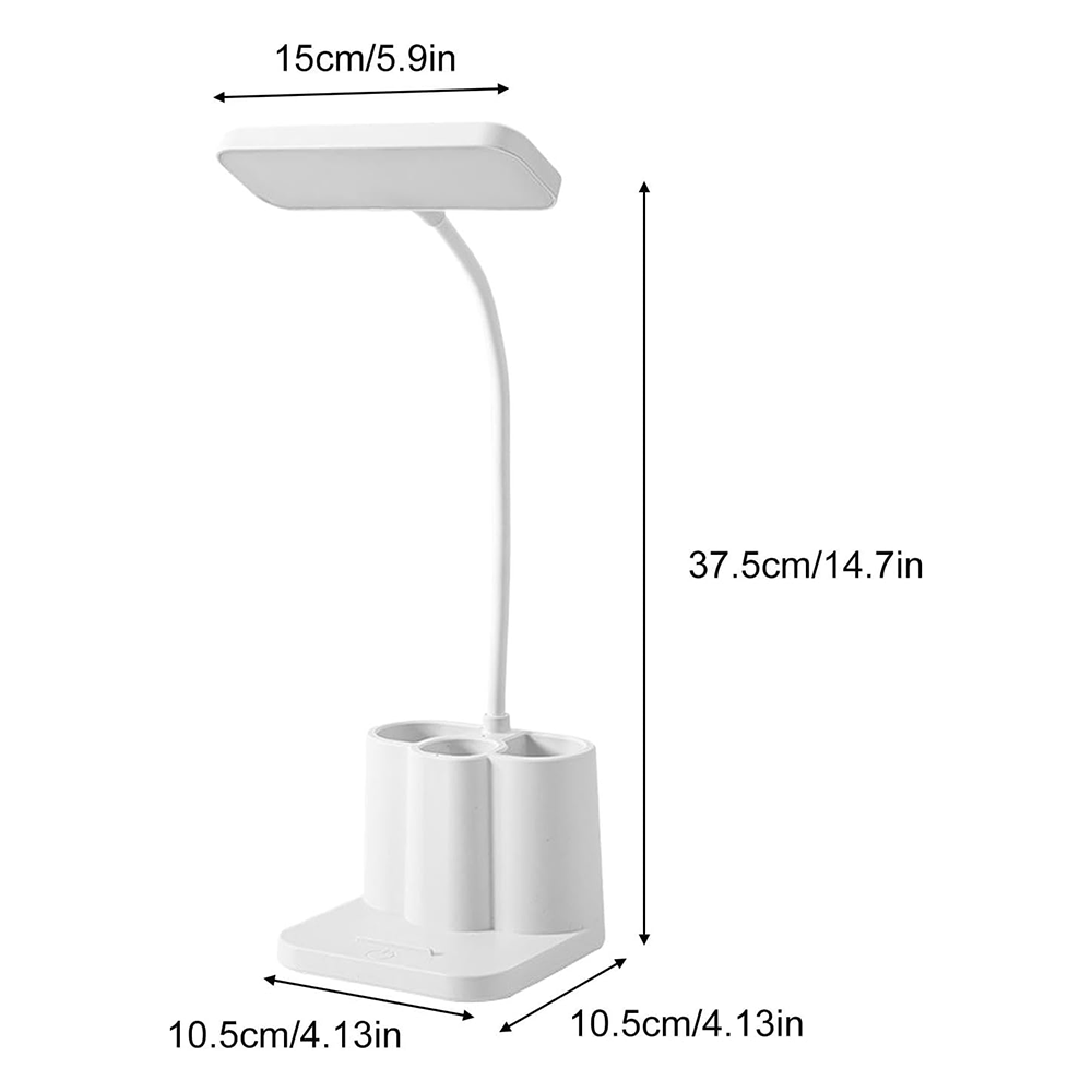 Lampada LED Scrivania Ricaricabile con Porta Penne e Luce Regolabile
