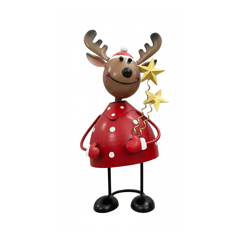 Addobbo Natalizio in Latta Babbo Natale Renna Stilizzata