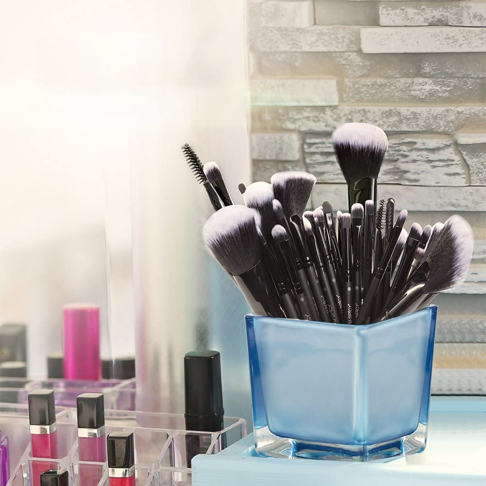 Set Pennelli Trucco 32 Pezzi con Custodia in Pelle