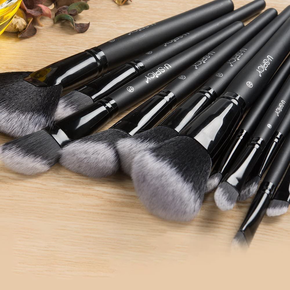 Set Pennelli Trucco 32 Pezzi con Custodia in Pelle