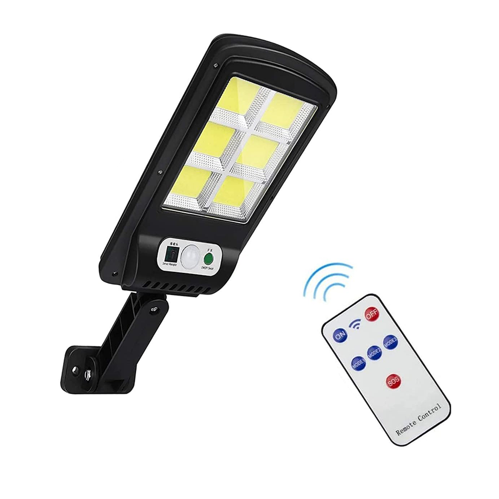 Lampada Esterna Solare Potente 120 LED 6 COB Sensore Movimento e Telecomando