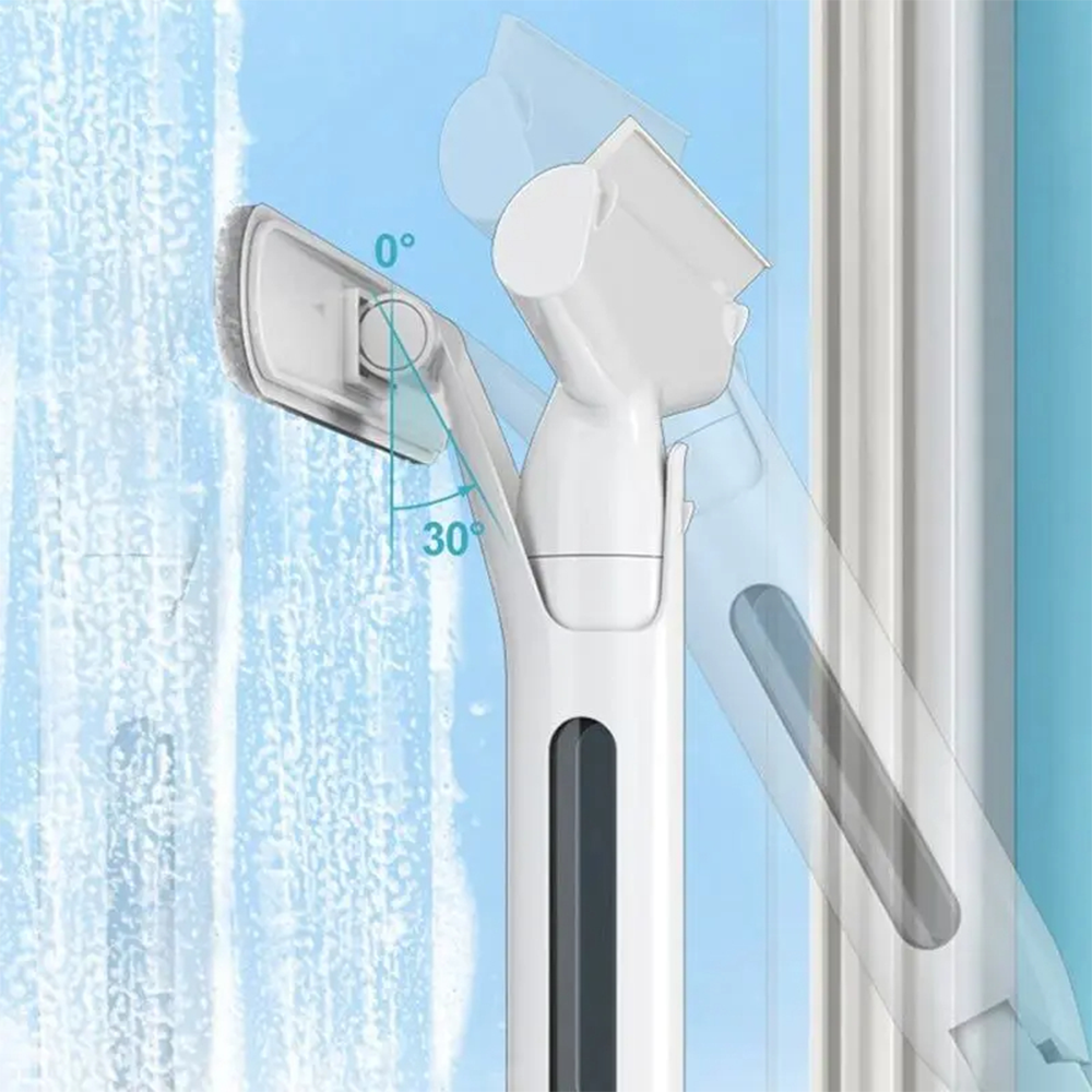 Lavavetri Telescopico 3 in 1 con Spray e Contenitore Integrato