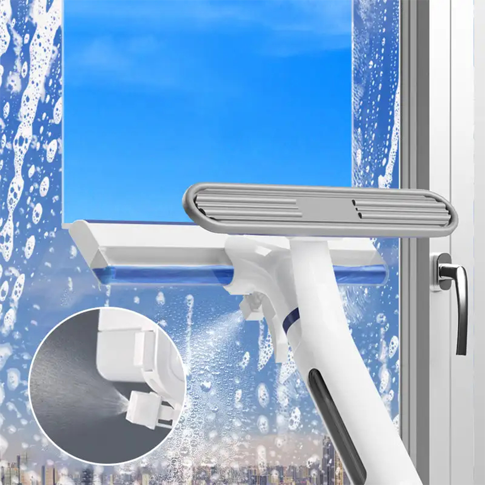 Lavavetri Telescopico 3 in 1 con Spray e Contenitore Integrato