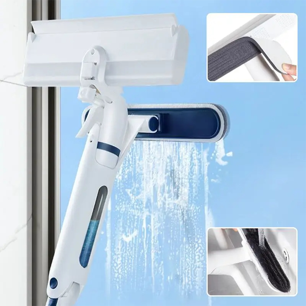 Lavavetri Telescopico 3 in 1 con Spray e Contenitore Integrato