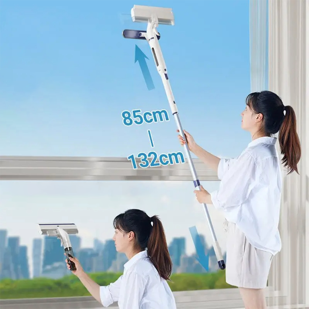 Lavavetri Telescopico 3 in 1 con Spray e Contenitore Integrato