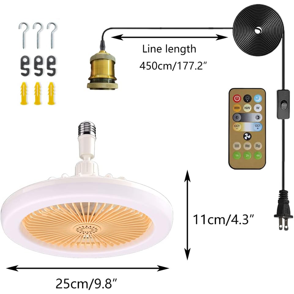 Ventilatore da Soffitto LED con Luce Regolabile e Telecomando