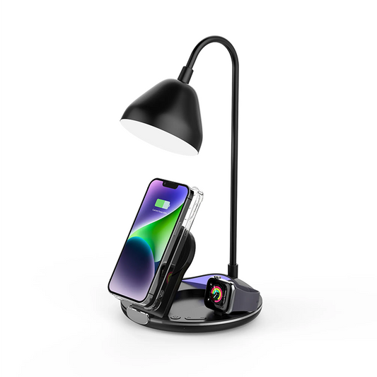 LuminaCharge – Lampada da Tavolo Pieghevole con Caricatore Wireless