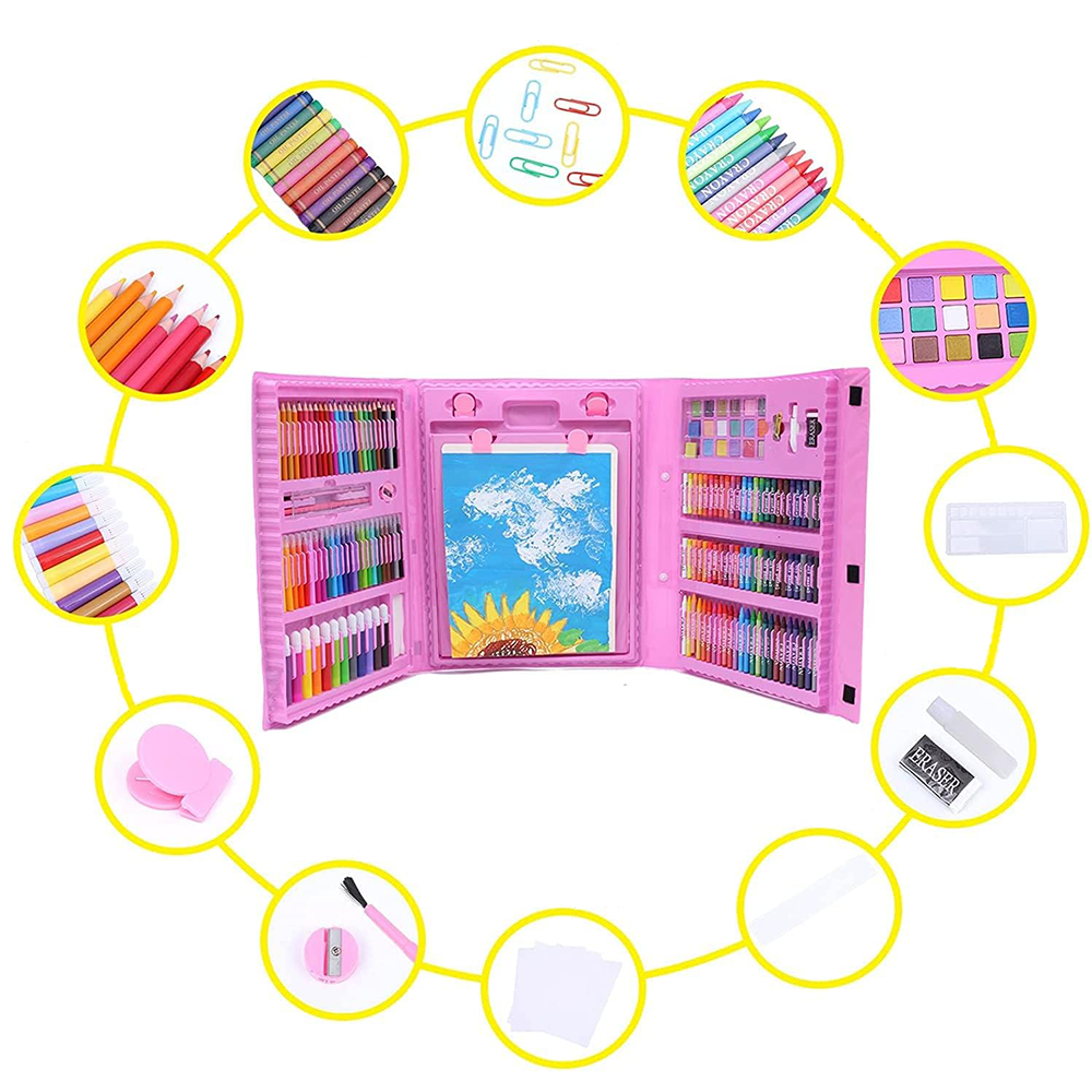 Valigetta Creativa Portatile Set Disegno Bambini 208 Pezzi