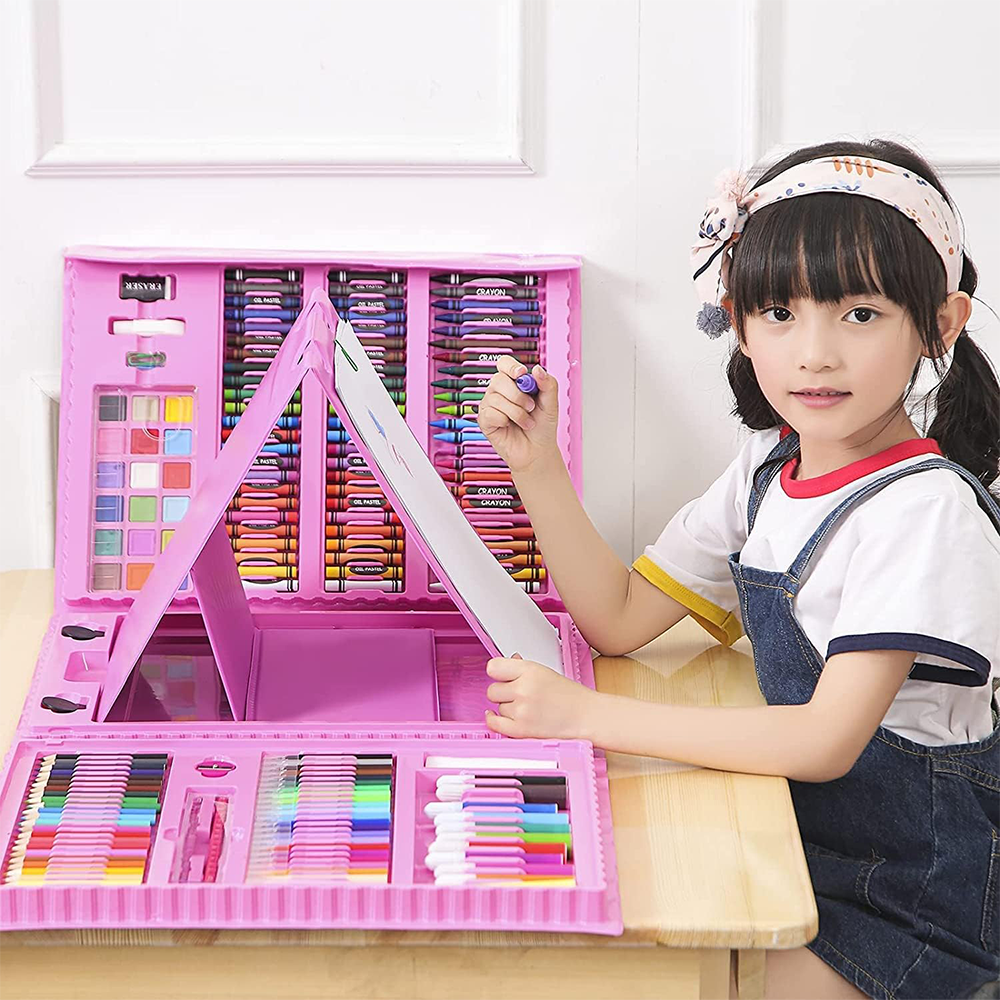 Valigetta Creativa Portatile Set Disegno Bambini 208 Pezzi