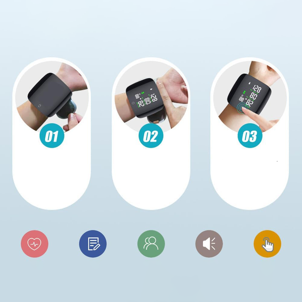 Misuratore di Pressione da Polso LED Touch con Voce Italiana