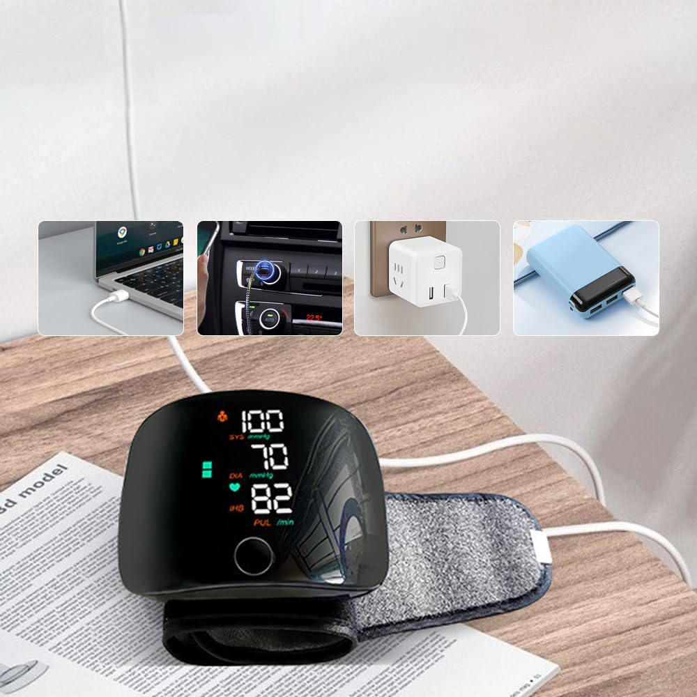 Misuratore di Pressione da Polso LED Touch con Voce Italiana