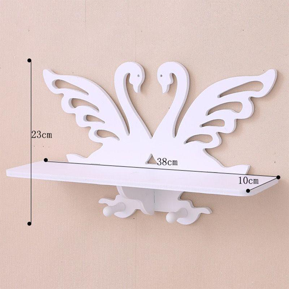 Mensola da Parete a Forma di Cigno con Ganci Integrati