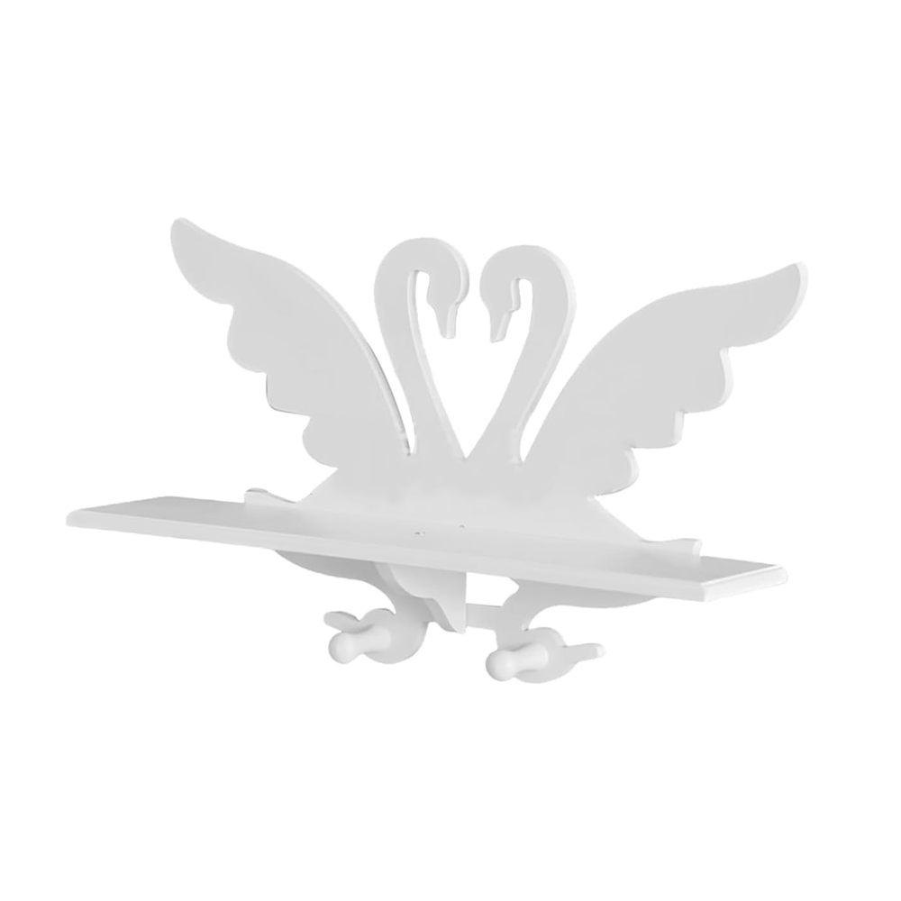 Mensola da Parete a Forma di Cigno con Ganci Integrati