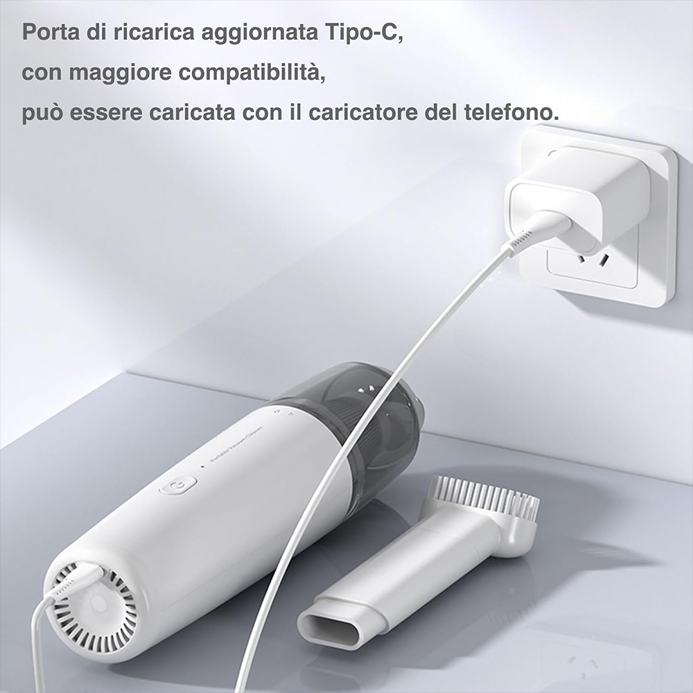 Aspirapolvere Portatile Senza Fili con Filtro HEPA e Batteria Ricaricabile