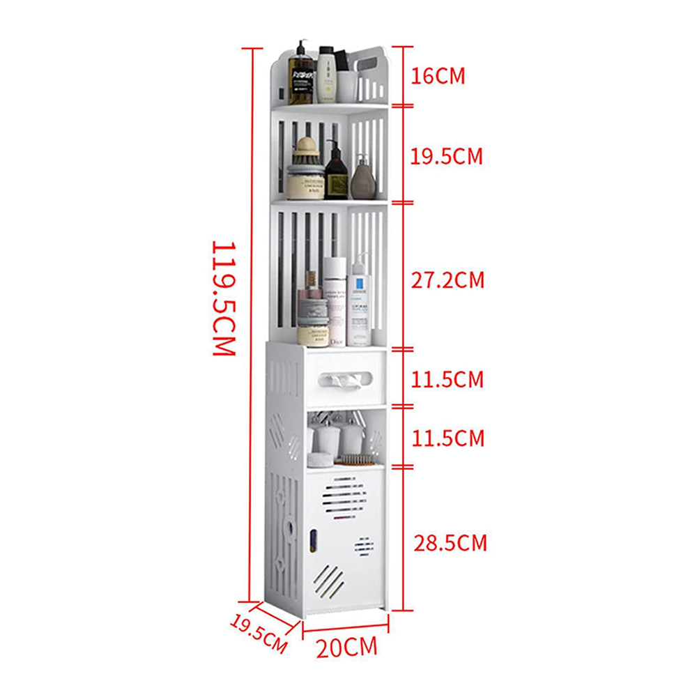 Mobile Angolare Bagno Multi-Ripiano PVC