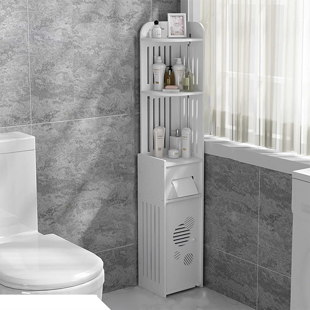 Mobile Angolare Bagno Multi-Ripiano PVC