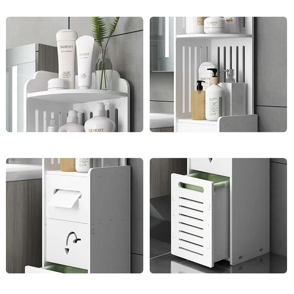 Mobile Angolare Bagno Multi-Ripiano PVC