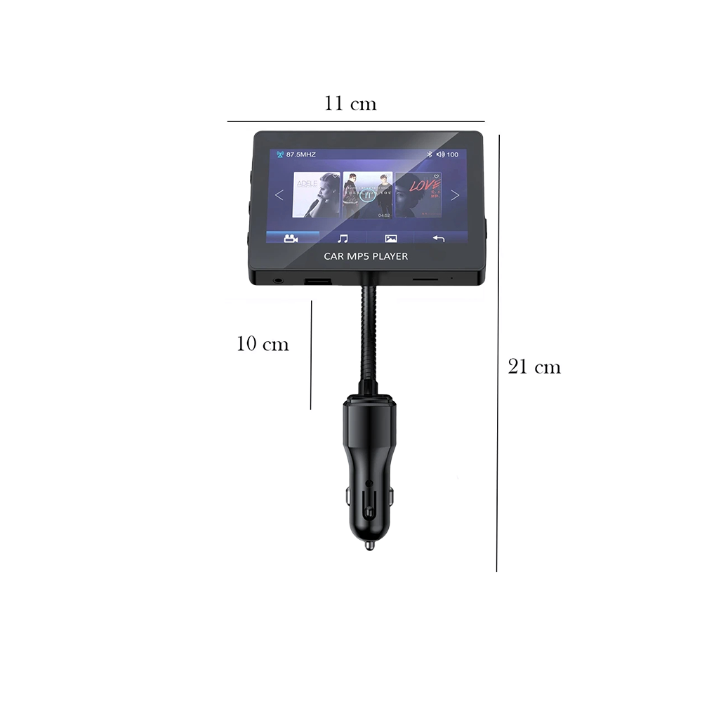 Monitor Auto Bluetooth 4.3” con Speaker e Trasmettitore FM