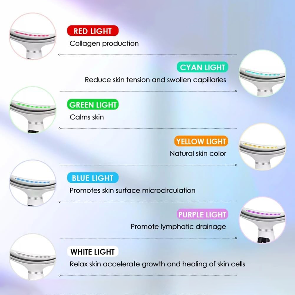 Massaggiatore Viso e Collo a LED Con Vibrazione per Tonificazione e Relax