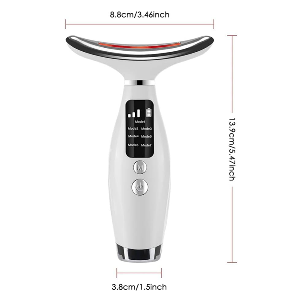 Massaggiatore Viso e Collo a LED Con Vibrazione per Tonificazione e Relax