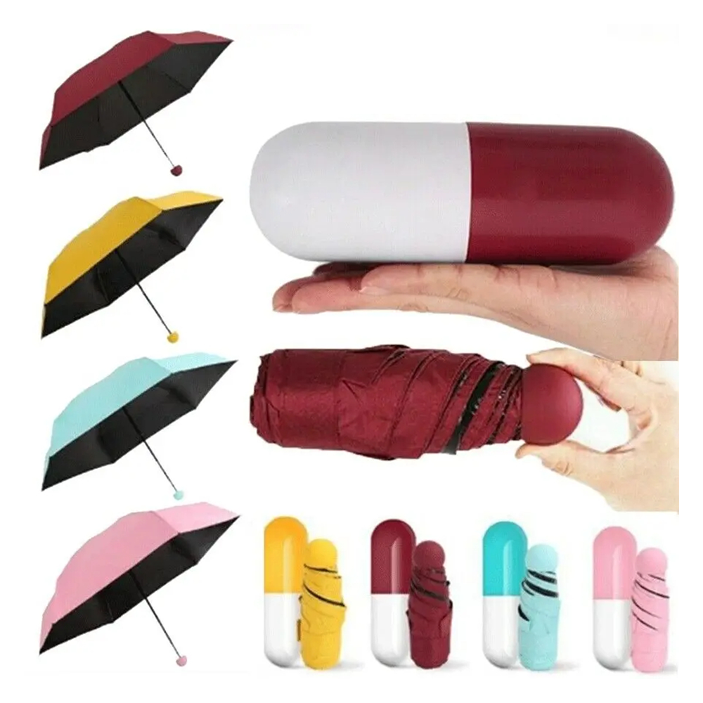 CapsuleShield - Ombrello Tascabile Ultra Leggero Anti-UV