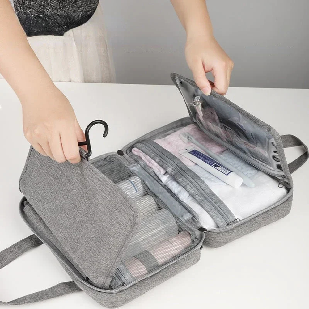 Borsa Beauty Case da Viaggio con Gancio e Scomparti