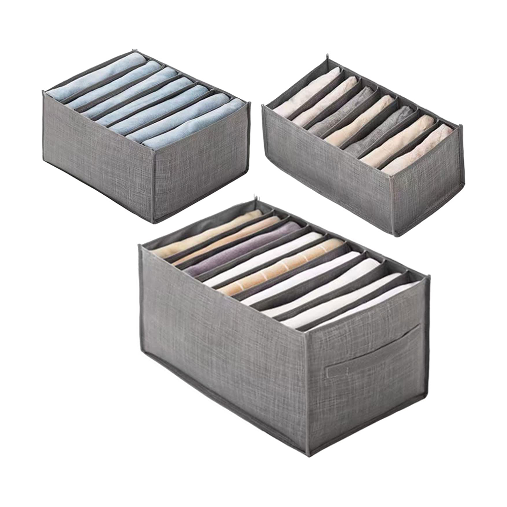 Set Organizer Cassetti Tessuto Grigio