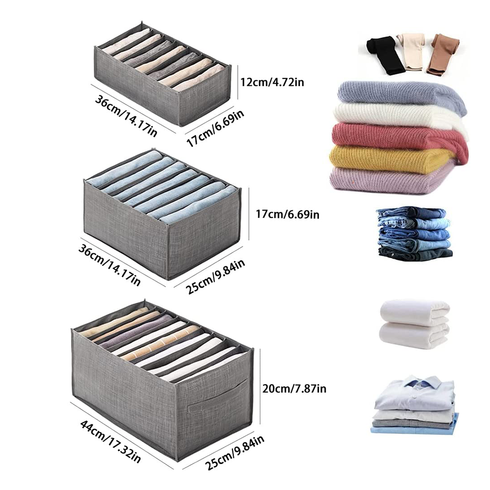 Set Organizer Cassetti Tessuto Grigio