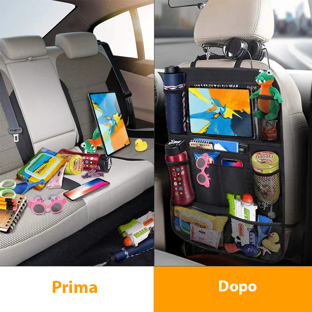 Organizer da Sedile Posteriore per Auto con Tasche Portaoggetti