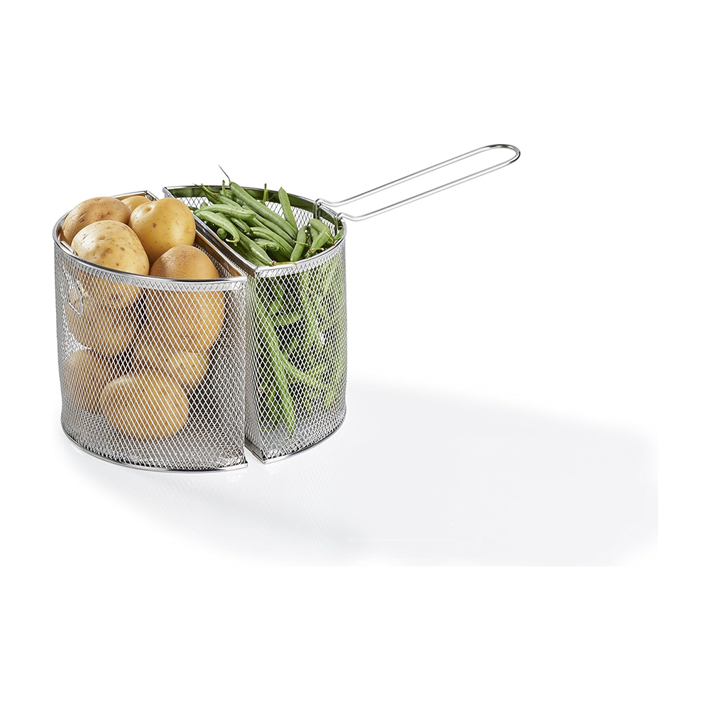 Pentola Doppia Cottura con Due Cestelli per Pasta e Verdure