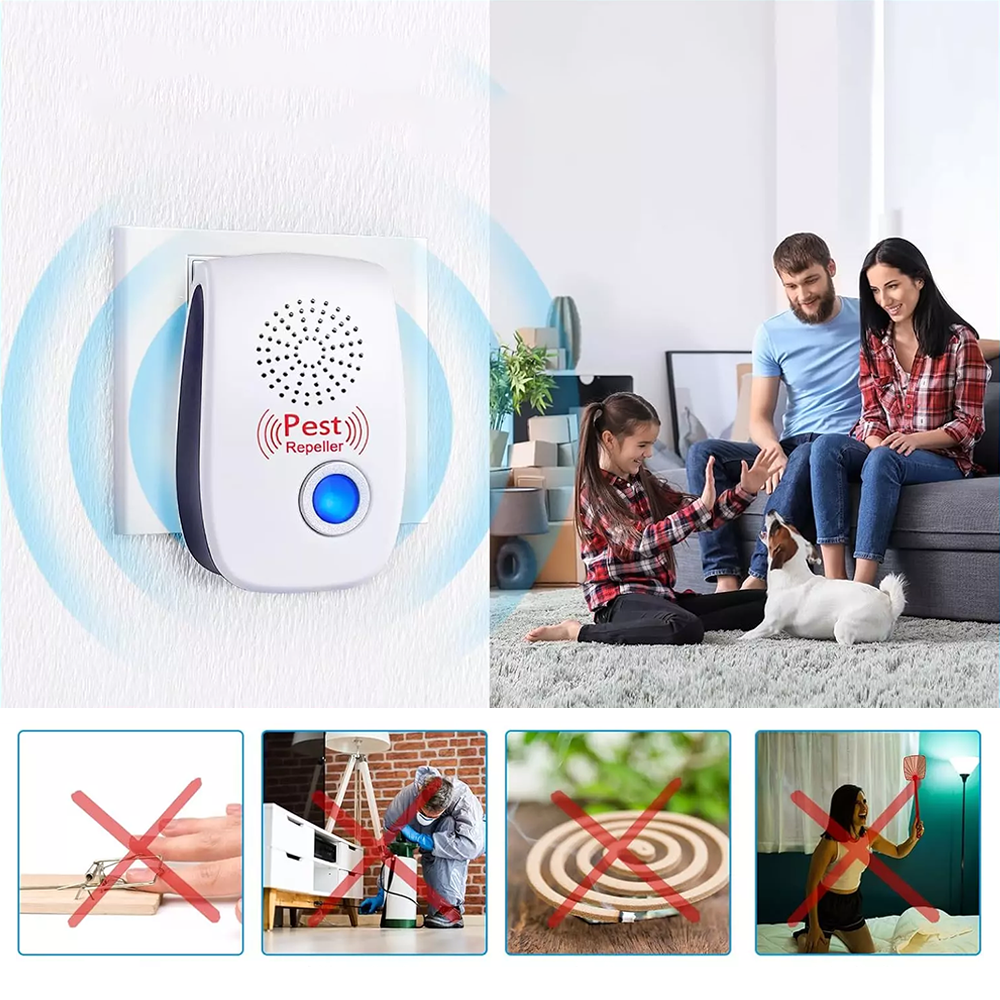 Dispositivo Ultrasuoni Antiparassiti – Repellente Elettronico Plug & Play per Insetti e Roditori