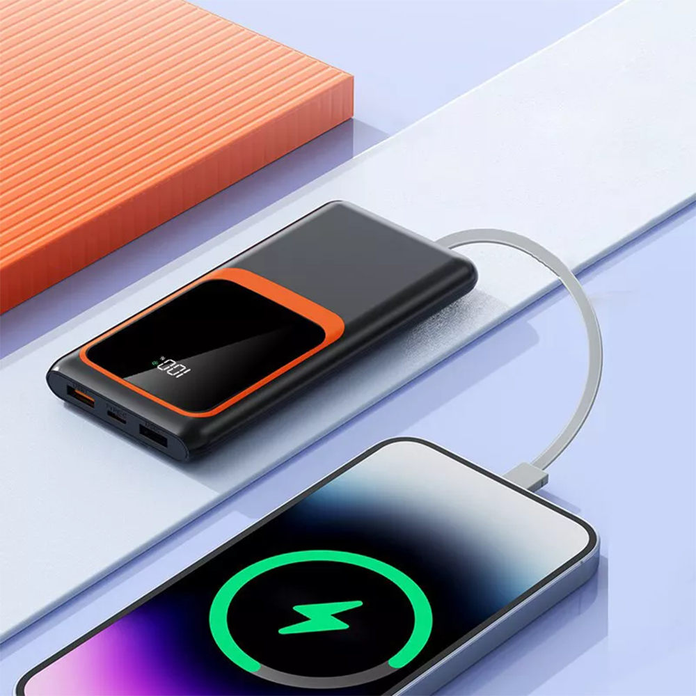 Power Bank 20000mAh Cavi Integrati Ricarica Rapida Display LED
