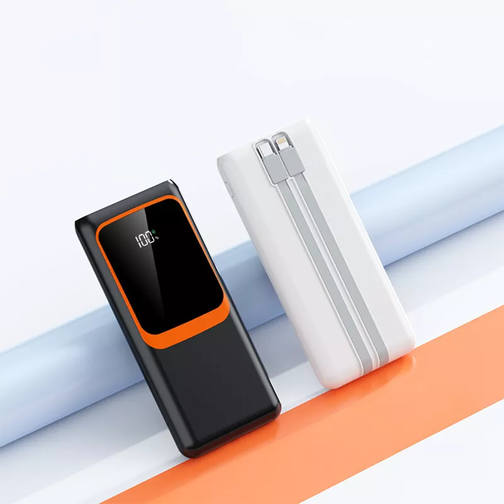 Power Bank 20000mAh Cavi Integrati Ricarica Rapida Display LED