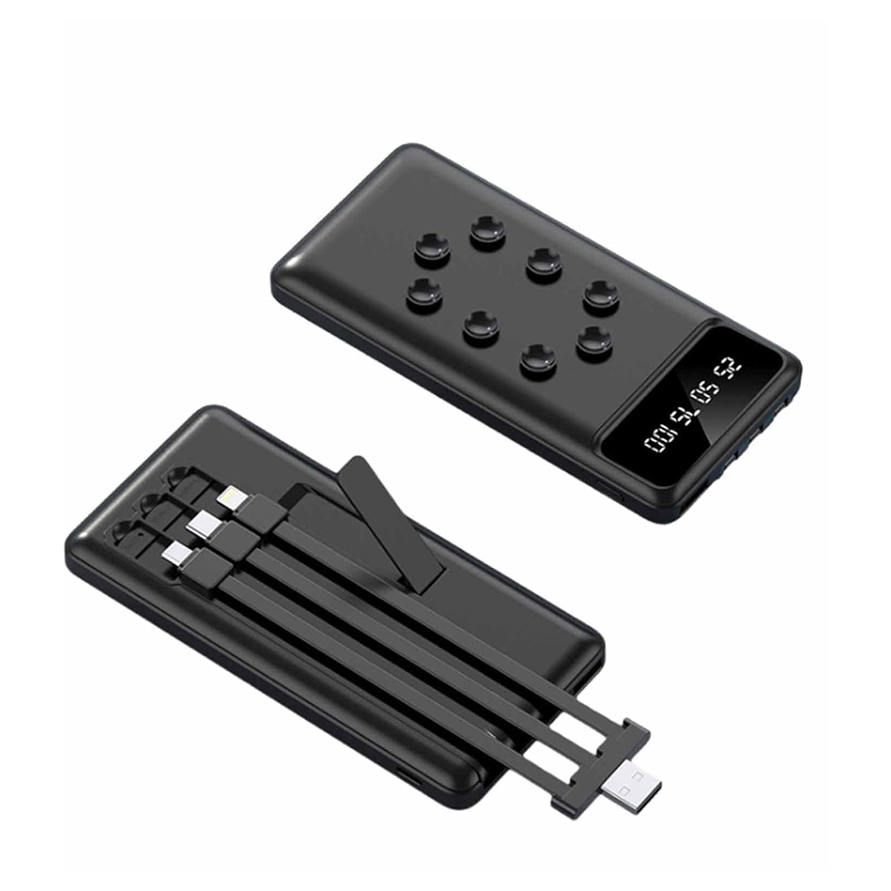 Powerbank 12000mAh con Supporto e Cavi Integrati