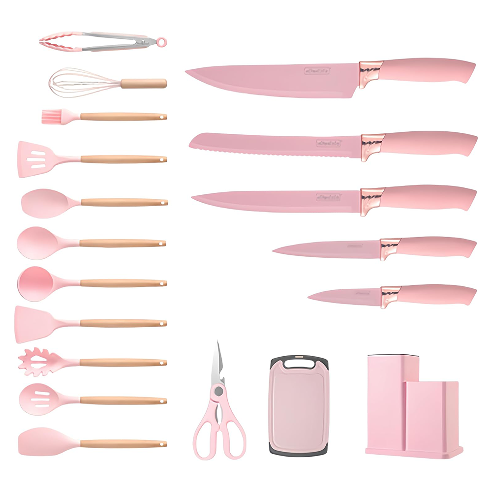Utensili da Cucina in Silicone con Coltelli Set da 19