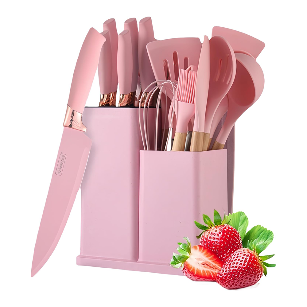 Utensili da Cucina in Silicone con Coltelli Set da 19