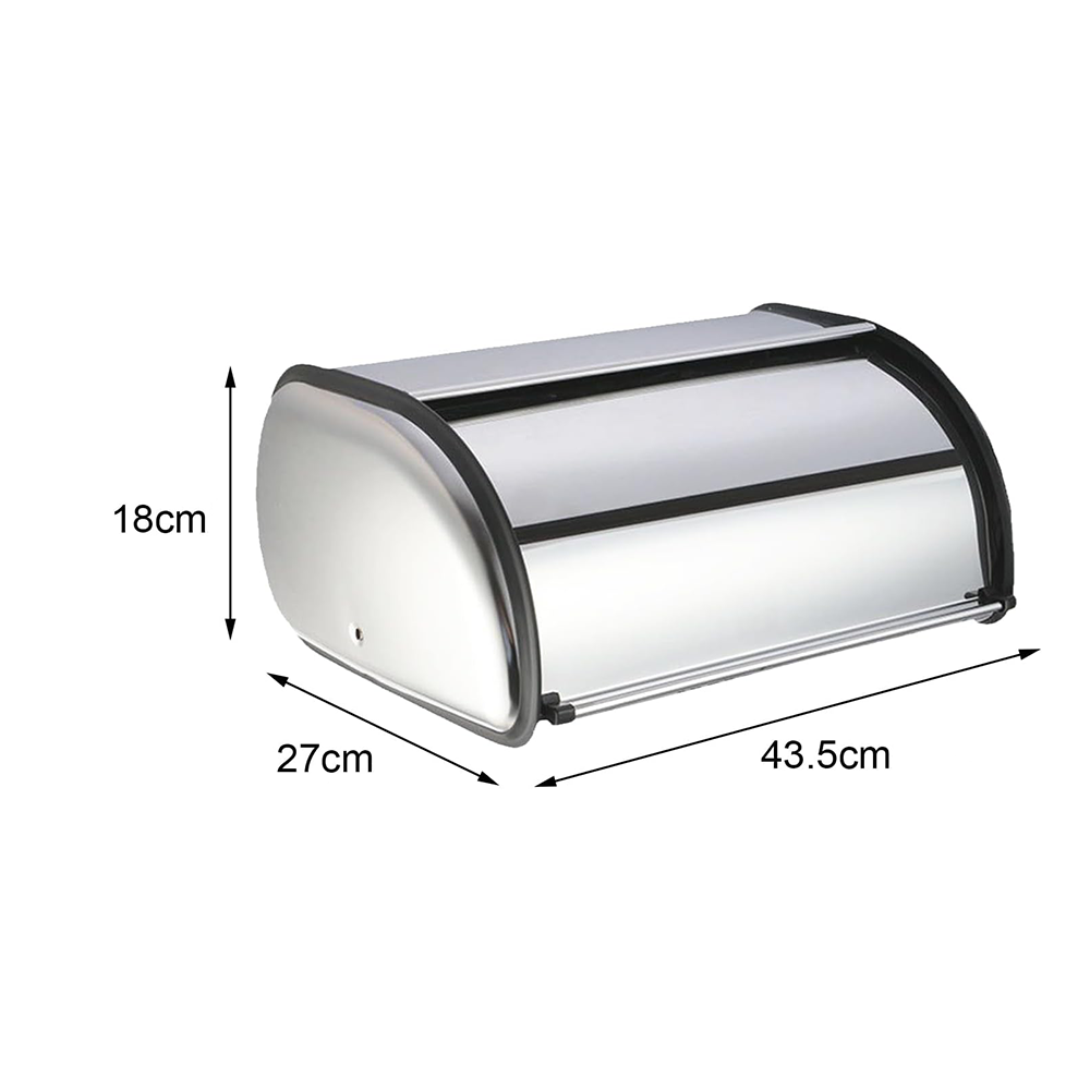 Porta Pane in Acciaio con Coperchio Roll-Top