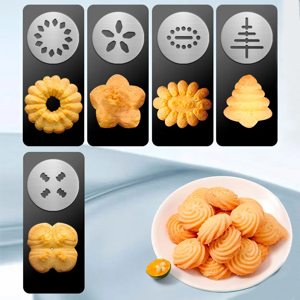 Pressa per Biscotti con Stampi e Ugelli Kit Manuale per Decorazione Dolci e Biscotti