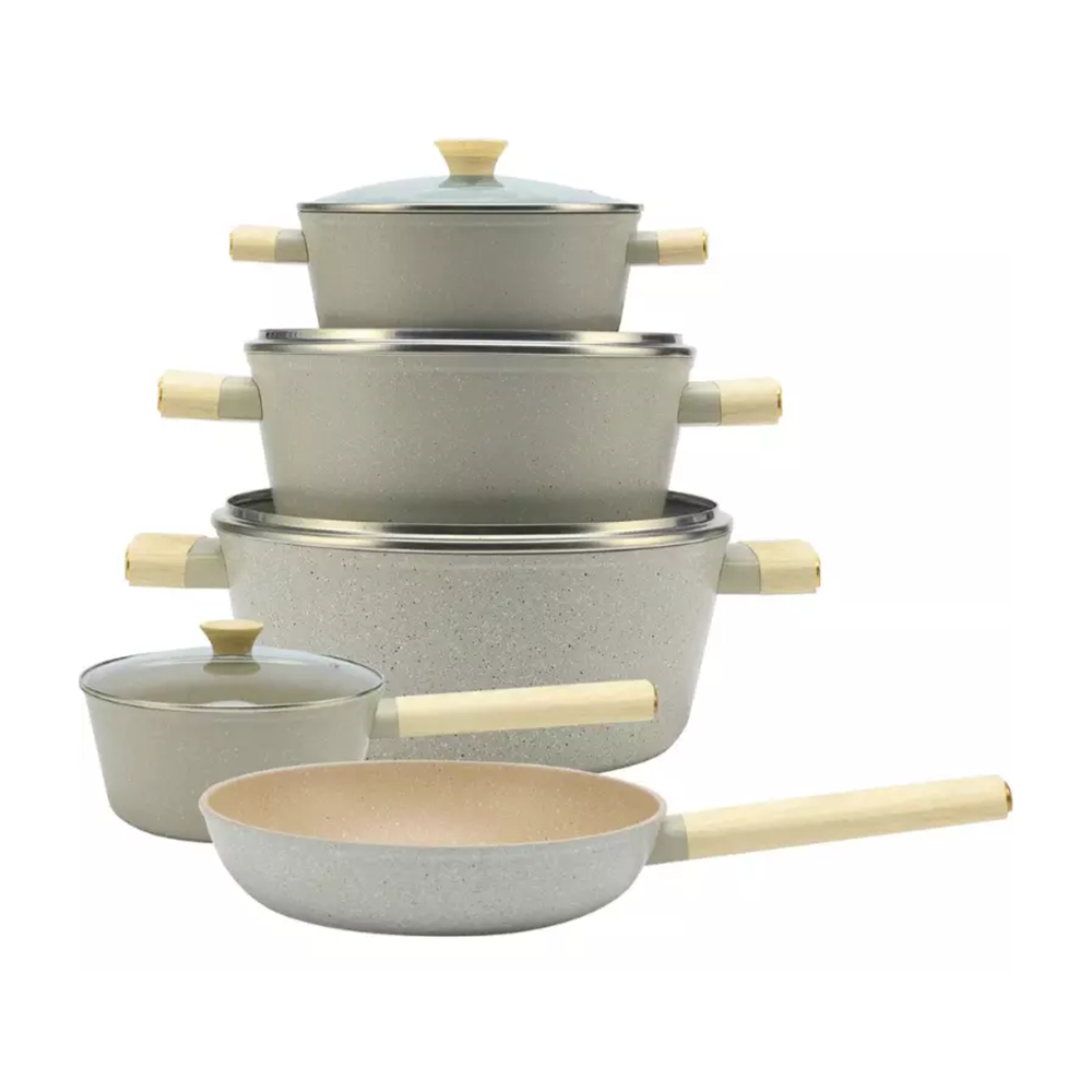 Padelle Forgiate 11 Pezzi – Alluminio Antiaderente, Manici Ergonomici