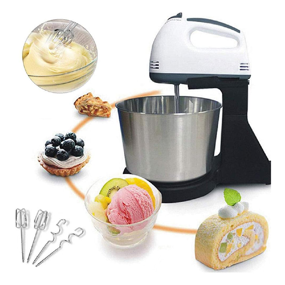 Sbattitore Elettrico da Cucina 7 Velocità con Fruste e Ganci