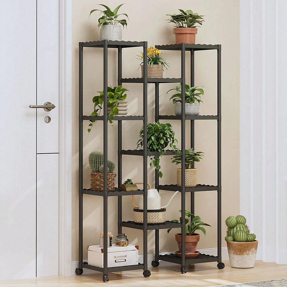 Scaffale Porta Piante con Ruote 11 Ripiani