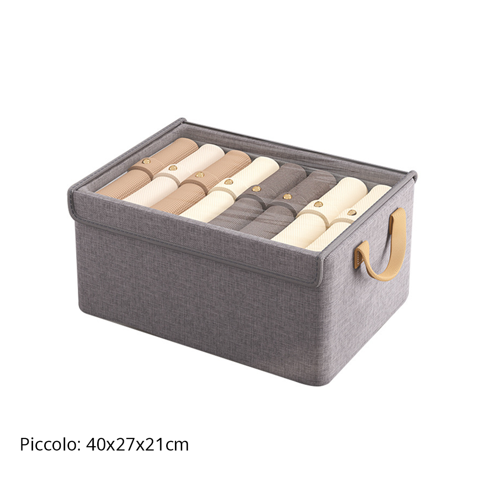 Contenitori Armadio Rigidi Pieghevoli con Coperchio e Struttura in Metallo