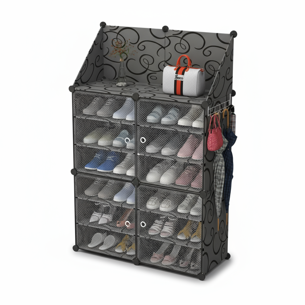 Scarpiera Salvaspazio a tre Ripiani Sovrapposti per Scarpe e Accessori