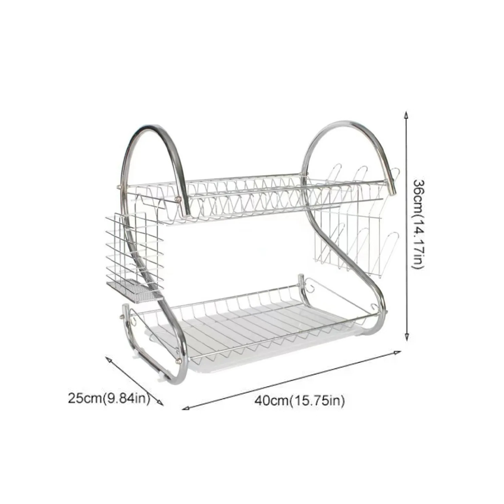 Scolapiatti a 2 Livelli Organizer Cucina Salvaspazio